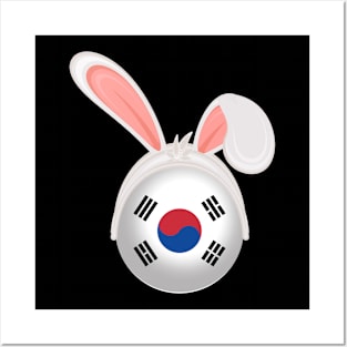 happy easter South Korea bunny ears flag cute designs Posters and Art